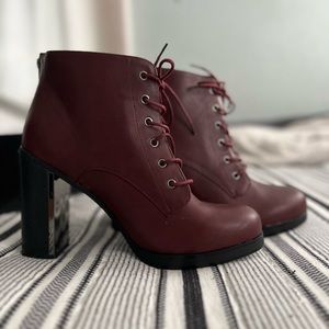 Torrid wine high heel boot lace up